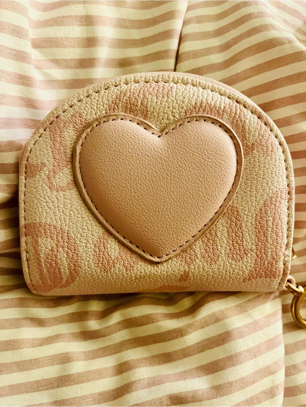 Juicy Couture Pale Pink Monogram Coin Wallet with Gold Logo